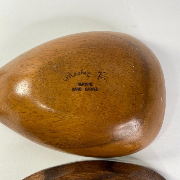 Hand-Carved Monkey Pod Wooden Pineapple Bowls - Two - Picture 8 of 8